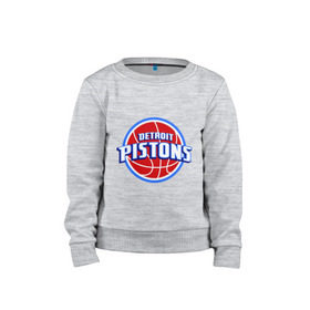 Детский свитшот хлопок с принтом Detroit Pistons - logo в Екатеринбурге, 100% хлопок | круглый вырез горловины, эластичные манжеты, пояс и воротник | basketball | nba | баскетболл | детроит | лого баскетбольных клубов | нба