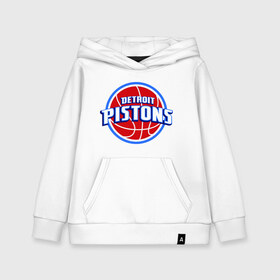 Детская толстовка хлопок с принтом Detroit Pistons - logo в Екатеринбурге, 100% хлопок | Круглый горловой вырез, эластичные манжеты, пояс, капюшен | basketball | nba | баскетболл | детроит | лого баскетбольных клубов | нба