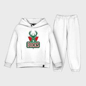 Детский костюм хлопок Oversize с принтом Milwaukee Bucks   logo в Екатеринбурге,  |  | Тематика изображения на принте: basketball | nba | баскетболл | лого баскетбольных клубов | нба
