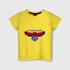 Детская футболка хлопок с принтом Atlanta Hawks - logo в Екатеринбурге, 100% хлопок | круглый вырез горловины, полуприлегающий силуэт, длина до линии бедер | 