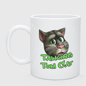 Кружка с принтом Talking Tom Cat в Екатеринбурге, керамика | объем — 330 мл, диаметр — 80 мм. Принт наносится на бока кружки, можно сделать два разных изображения | Тематика изображения на принте: говорящий кот том | игровые приложения | игры