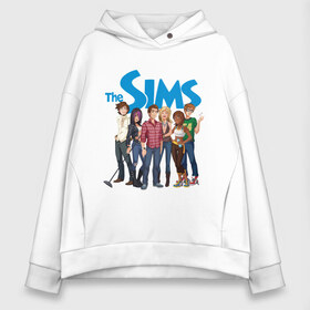 Женское худи Oversize хлопок с принтом The Sims heroes в Екатеринбурге, френч-терри — 70% хлопок, 30% полиэстер. Мягкий теплый начес внутри —100% хлопок | боковые карманы, эластичные манжеты и нижняя кромка, капюшон на магнитной кнопке | игры | компьютерные игры | симс | симы