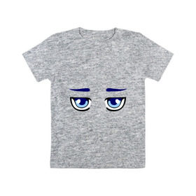 Детская футболка хлопок с принтом Синие аниме глаза в Екатеринбурге, 100% хлопок | круглый вырез горловины, полуприлегающий силуэт, длина до линии бедер | anime | аниме | взгляд | глаза | лицо | синие глаза