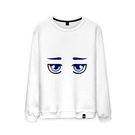 Мужской свитшот хлопок с принтом Синие аниме глаза в Екатеринбурге, 100% хлопок |  | anime | аниме | взгляд | глаза | лицо | синие глаза
