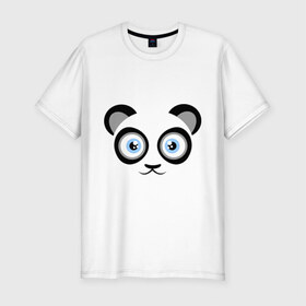 Мужская футболка премиум с принтом Мордочка панды в Екатеринбурге, 92% хлопок, 8% лайкра | приталенный силуэт, круглый вырез ворота, длина до линии бедра, короткий рукав | панда