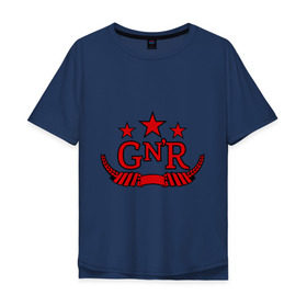 Мужская футболка хлопок Oversize с принтом GNR red в Екатеринбурге, 100% хлопок | свободный крой, круглый ворот, “спинка” длиннее передней части | guns and roses | guns n roses | rock | ганс н роуз | музыка | рок