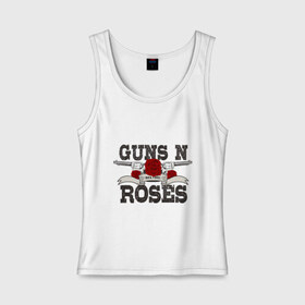 Женская майка хлопок с принтом Guns n roses black в Екатеринбурге, 95% хлопок, 5% эластан |  | guns and roses | rock | ганс н роуз | музыка | рок