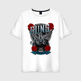 Женская футболка хлопок Oversize с принтом Guns n roses illustration в Екатеринбурге, 100% хлопок | свободный крой, круглый ворот, спущенный рукав, длина до линии бедер
 | guns and roses | rock | ганс н роуз | музыка | рок