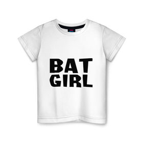 Детская футболка хлопок с принтом Bat Girl в Екатеринбурге, 100% хлопок | круглый вырез горловины, полуприлегающий силуэт, длина до линии бедер | Тематика изображения на принте: крылья