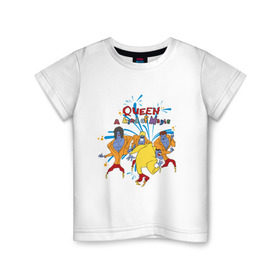 Детская футболка хлопок с принтом Queen A Kind of Magic в Екатеринбурге, 100% хлопок | круглый вырез горловины, полуприлегающий силуэт, длина до линии бедер | freddie mercury | queen | классический рок | куин | рок группа | фредди меркьюри