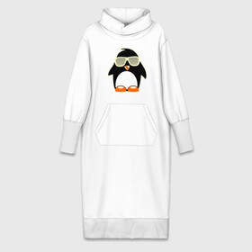 Платье удлиненное хлопок с принтом Пингвин в очках жалюзи glow в Екатеринбурге,  |  | пингвин