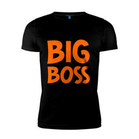 Мужская футболка премиум с принтом Big Boss в Екатеринбурге, 92% хлопок, 8% лайкра | приталенный силуэт, круглый вырез ворота, длина до линии бедра, короткий рукав | big | big boss | boss | большой | большой босс | босс