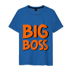 Мужская футболка хлопок с принтом Big Boss в Екатеринбурге, 100% хлопок | прямой крой, круглый вырез горловины, длина до линии бедер, слегка спущенное плечо. | big | big boss | boss | большой | большой босс | босс