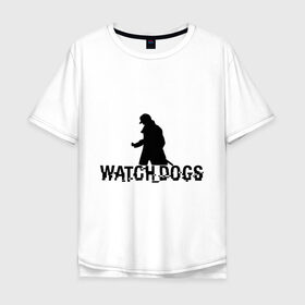 Мужская футболка хлопок Oversize с принтом Watch dogs в Екатеринбурге, 100% хлопок | свободный крой, круглый ворот, “спинка” длиннее передней части | взлом | игры | сторожевые псы