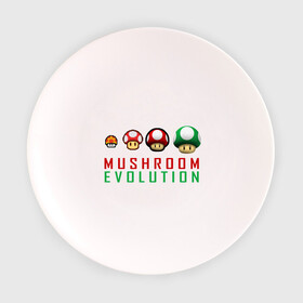 Тарелка 3D с принтом Mario Mushroom Evolution в Екатеринбурге, фарфор | диаметр - 210 мм
диаметр для нанесения принта - 120 мм | nintendo | марио | нинтендо