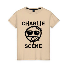 Женская футболка хлопок с принтом Charlie Scene (HU) в Екатеринбурге, 100% хлопок | прямой крой, круглый вырез горловины, длина до линии бедер, слегка спущенное плечо | charlie | charlie scene | scene | панк | рок | чарли шин