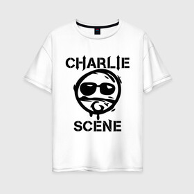 Женская футболка хлопок Oversize с принтом Charlie Scene (HU) в Екатеринбурге, 100% хлопок | свободный крой, круглый ворот, спущенный рукав, длина до линии бедер
 | charlie | charlie scene | scene | панк | рок | чарли шин