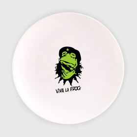 Тарелка с принтом Viva la Frog в Екатеринбурге, фарфор | диаметр - 210 мм
диаметр для нанесения принта - 120 мм | frog | viva la frog | viva лягушка | лягушка | лягушка чегевара