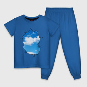 Детская пижама хлопок с принтом Небо. Бэнкси в Екатеринбурге, 100% хлопок |  брюки и футболка прямого кроя, без карманов, на брюках мягкая резинка на поясе и по низу штанин
 | banksy | бенкси | бэнкси | графити | граффити | небо | облака | облако | стрит арт | стритарт