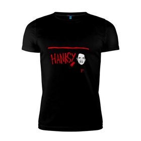 Мужская футболка премиум с принтом Hanksy в Екатеринбурге, 92% хлопок, 8% лайкра | приталенный силуэт, круглый вырез ворота, длина до линии бедра, короткий рукав | banksy | tom hanks | бенкси | бэнкси | графити | граффити | стрит арт | стритарт | том хенкс