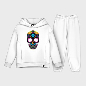 Детский костюм хлопок Oversize с принтом Skull mexica в Екатеринбурге,  |  | skull | мексика | мексиканский череп | череп | черепа