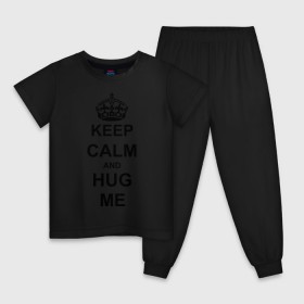 Детская пижама хлопок с принтом Keep calm and hug mе в Екатеринбурге, 100% хлопок |  брюки и футболка прямого кроя, без карманов, на брюках мягкая резинка на поясе и по низу штанин
 | обнимашки | обними меня | объятия