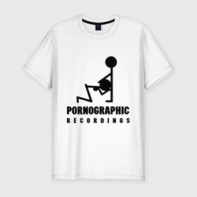 Мужская футболка премиум с принтом Pornographic в Екатеринбурге, 92% хлопок, 8% лайкра | приталенный силуэт, круглый вырез ворота, длина до линии бедра, короткий рукав | recordings | девушка | парень | съемка | фигурки | человечки