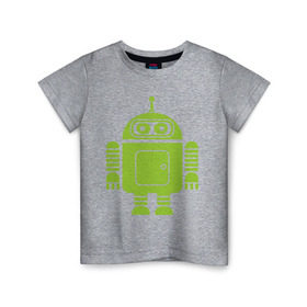 Детская футболка хлопок с принтом Android-bender. в Екатеринбурге, 100% хлопок | круглый вырез горловины, полуприлегающий силуэт, длина до линии бедер | админам | андроид | бендер | мультик | мультфильм | ос | робот | футурама