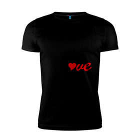 Мужская футболка премиум с принтом Китайский символ любви (love) в Екатеринбурге, 92% хлопок, 8% лайкра | приталенный силуэт, круглый вырез ворота, длина до линии бедра, короткий рукав | love | иероглиф | любовь | символ любви