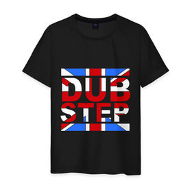Мужская футболка хлопок с принтом DubStep Great Britain в Екатеринбурге, 100% хлопок | прямой крой, круглый вырез горловины, длина до линии бедер, слегка спущенное плечо. | dub step | dubstep | британский флаг | дабстеп | дапстеп | музыка