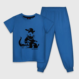 Детская пижама хлопок с принтом Gangsta rat (Banksy) в Екатеринбурге, 100% хлопок |  брюки и футболка прямого кроя, без карманов, на брюках мягкая резинка на поясе и по низу штанин
 | бэнкси | гангстер | граффити | грызун | мышь | хомяк