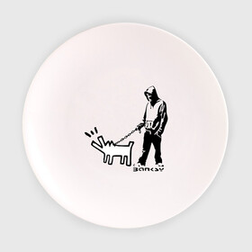 Тарелка 3D с принтом Парень с собакой (Banksy) в Екатеринбурге, фарфор | диаметр - 210 мм
диаметр для нанесения принта - 120 мм | Тематика изображения на принте: dog | бэнкси | граффити | собака