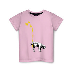 Детская футболка хлопок с принтом Peeing dog (Banksy) в Екатеринбурге, 100% хлопок | круглый вырез горловины, полуприлегающий силуэт, длина до линии бедер | бульдог | бэнкси | граффити | собака