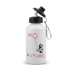 Бутылка спортивная с принтом No future Banksy в Екатеринбурге, металл | емкость — 500 мл, в комплекте две пластиковые крышки и карабин для крепления | banksy | бэнкси | графити | граффити | стрит арт