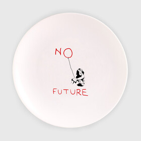 Тарелка 3D с принтом No future Banksy в Екатеринбурге, фарфор | диаметр - 210 мм
диаметр для нанесения принта - 120 мм | banksy | бэнкси | графити | граффити | стрит арт