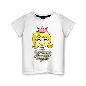 Детская футболка хлопок с принтом Королева детского сада в Екатеринбурге, 100% хлопок | круглый вырез горловины, полуприлегающий силуэт, длина до линии бедер | девочкам | детские | детям | для девочек | для детей | королева | королева детского садика