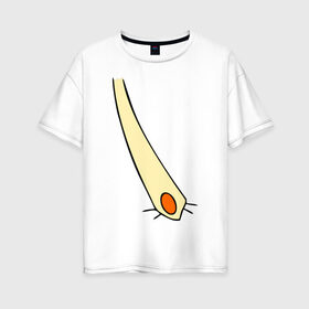 Женская футболка хлопок Oversize с принтом Карлсон c пропеллером в Екатеринбурге, 100% хлопок | свободный крой, круглый ворот, спущенный рукав, длина до линии бедер
 | лямка | мультик | мультфильм | подтяжки | пуговица | штаны