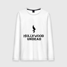 Мужской лонгслив хлопок с принтом Hollywood Undead logo в Екатеринбурге, 100% хлопок |  | hollywood undead | hu | hu mask one color | undead | рок реп группа hollywood undead