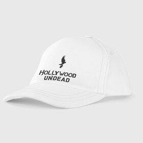 Детская бейсболка с принтом Hollywood Undead logo в Екатеринбурге, 100% хлопок | классический козырек, металлическая застежка-регулятор размера | Тематика изображения на принте: hollywood undead | hu | hu mask one color | undead | рок реп группа hollywood undead
