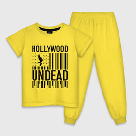 Детская пижама хлопок с принтом Hollywood Undead flag в Екатеринбурге, 100% хлопок |  брюки и футболка прямого кроя, без карманов, на брюках мягкая резинка на поясе и по низу штанин
 | Тематика изображения на принте: hollywood undead | hu | hu mask one color | undead | птица с гранатой | рок реп группа hollywood undead