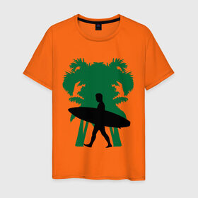 Мужская футболка хлопок с принтом Surfingist в Екатеринбурге, 100% хлопок | прямой крой, круглый вырез горловины, длина до линии бедер, слегка спущенное плечо. | летние | лето | на лето | серфинг | серфингист