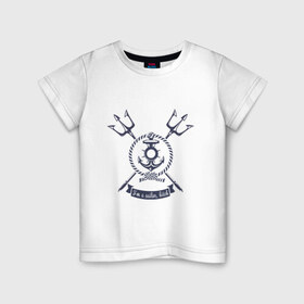 Детская футболка хлопок с принтом I `m a sailor, bitch в Екатеринбурге, 100% хлопок | круглый вырез горловины, полуприлегающий силуэт, длина до линии бедер | море | моряк | цепь | якорь
