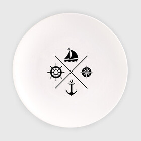Тарелка с принтом Sailor theme в Екатеринбурге, фарфор | диаметр - 210 мм
диаметр для нанесения принта - 120 мм | sailor theme | азимут | компас | кораблик | корабль | лодка | путешествие | штурвал | якорь
