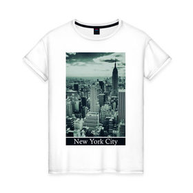 Женская футболка хлопок с принтом NY City в Екатеринбурге, 100% хлопок | прямой крой, круглый вырез горловины, длина до линии бедер, слегка спущенное плечо | new york | new york city | nyc | urban style | город | города | нью йорк | урбан