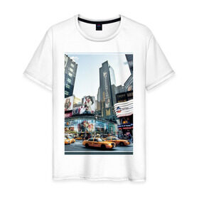 Мужская футболка хлопок с принтом Millennium в Екатеринбурге, 100% хлопок | прямой крой, круглый вырез горловины, длина до линии бедер, слегка спущенное плечо. | new york | ny | urban style | город | города | нью йорк | урбан