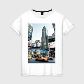 Женская футболка хлопок с принтом Millennium в Екатеринбурге, 100% хлопок | прямой крой, круглый вырез горловины, длина до линии бедер, слегка спущенное плечо | new york | ny | urban style | город | города | нью йорк | урбан