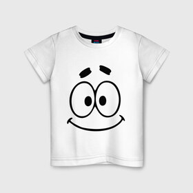 Детская футболка хлопок с принтом Смешная рожица в Екатеринбурге, 100% хлопок | круглый вырез горловины, полуприлегающий силуэт, длина до линии бедер | smile | глаза | рожица | смайл | смайлик