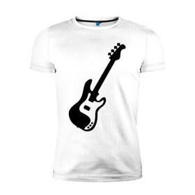 Мужская футболка премиум с принтом Гитара в Екатеринбурге, 92% хлопок, 8% лайкра | приталенный силуэт, круглый вырез ворота, длина до линии бедра, короткий рукав | gitar | music | бас | музыка | музыкальные инструменты | электрогитара