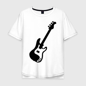 Мужская футболка хлопок Oversize с принтом Гитара в Екатеринбурге, 100% хлопок | свободный крой, круглый ворот, “спинка” длиннее передней части | gitar | music | бас | музыка | музыкальные инструменты | электрогитара