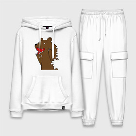 Мужской костюм хлопок с толстовкой с принтом Медведь цензурный в Екатеринбурге,  |  | интернет приколы | медведь | медведь в кустах | приколы
